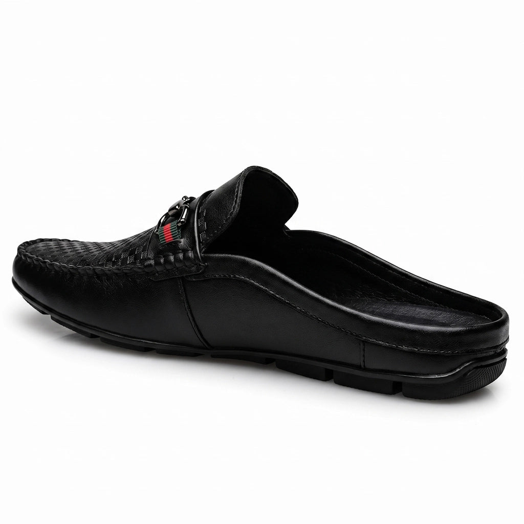 Black Julian Vance Buckle Mules 2