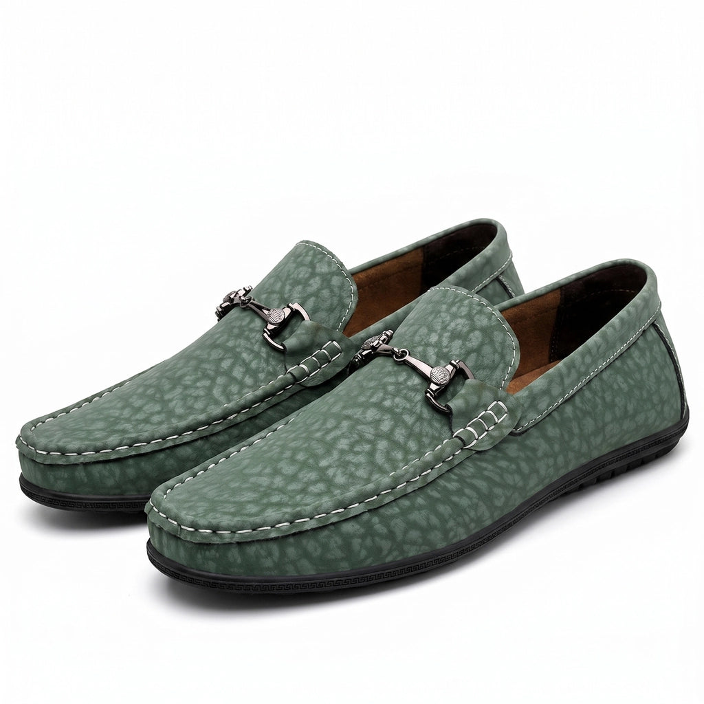 Green Maxim Leather Slip-On Loafers 3