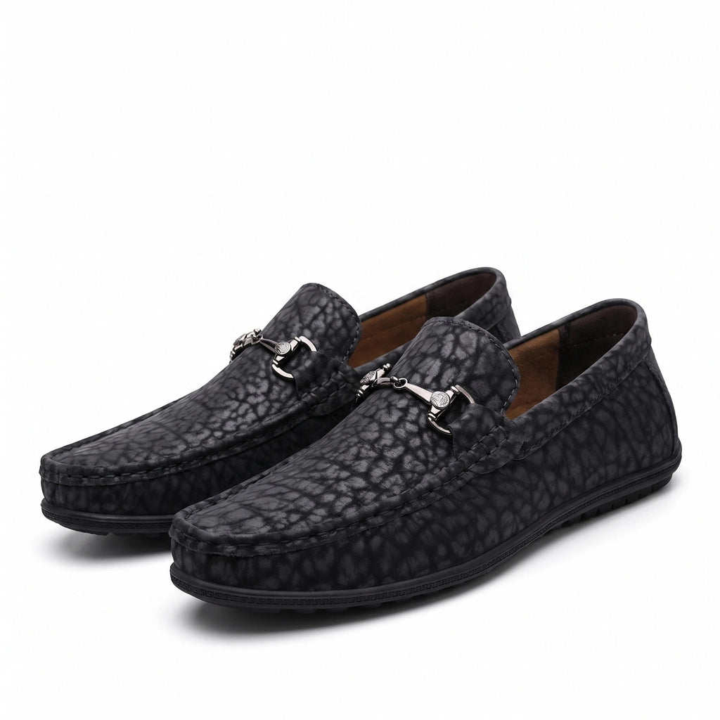 Black Maxim Leather Slip-On Loafers 1