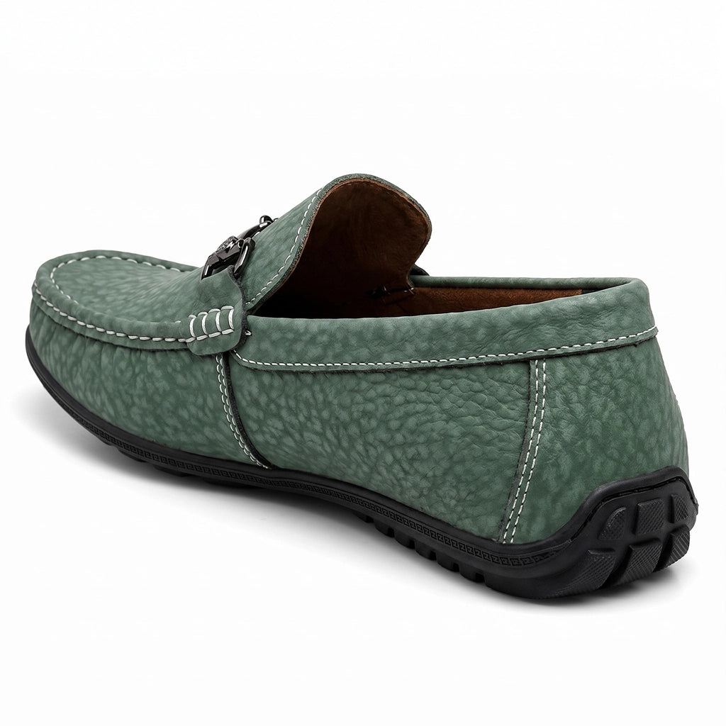 Green Maxim Leather Slip-On Loafers 2