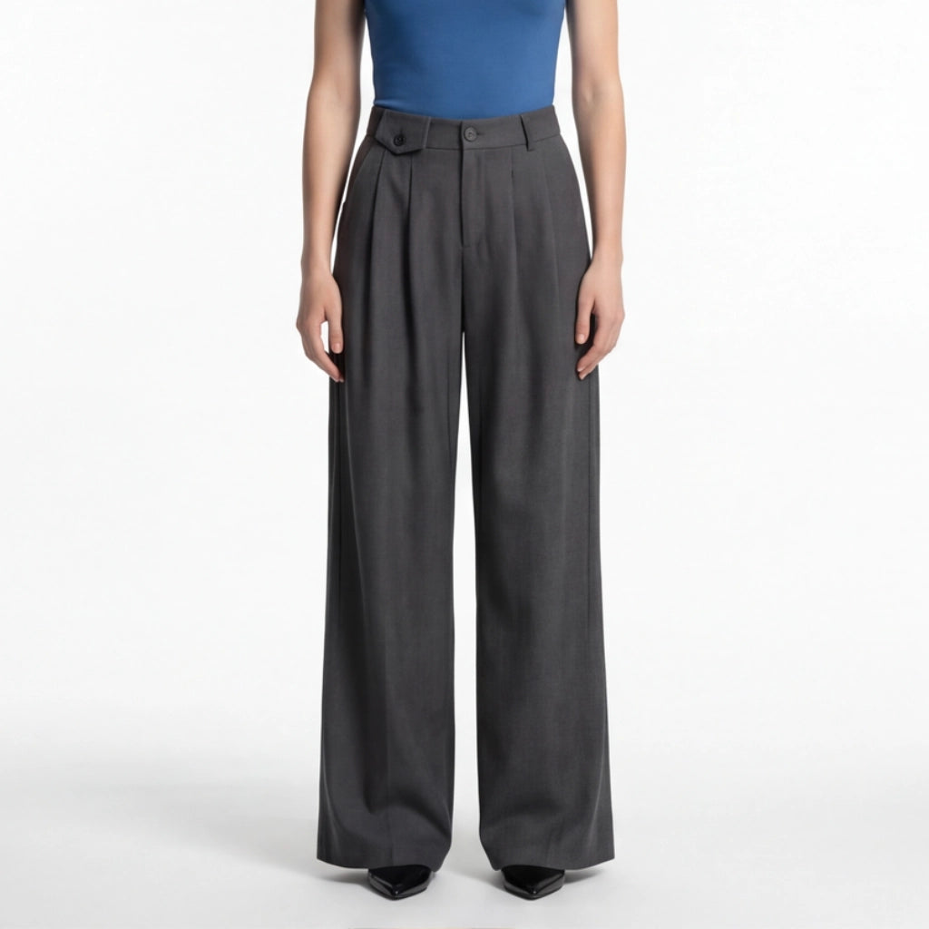 Avery Textured Wide-Leg Trousers