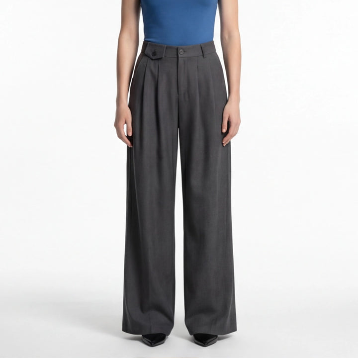Avery Textured Wide-Leg Trousers