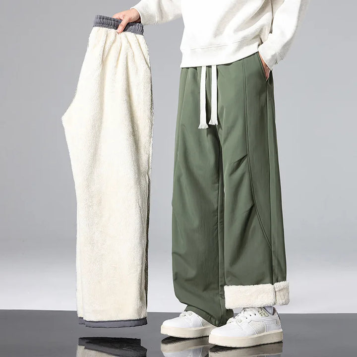 Aaryan | Men's Cuffed Fleece Sweatpants  - Color:Green;Size:S