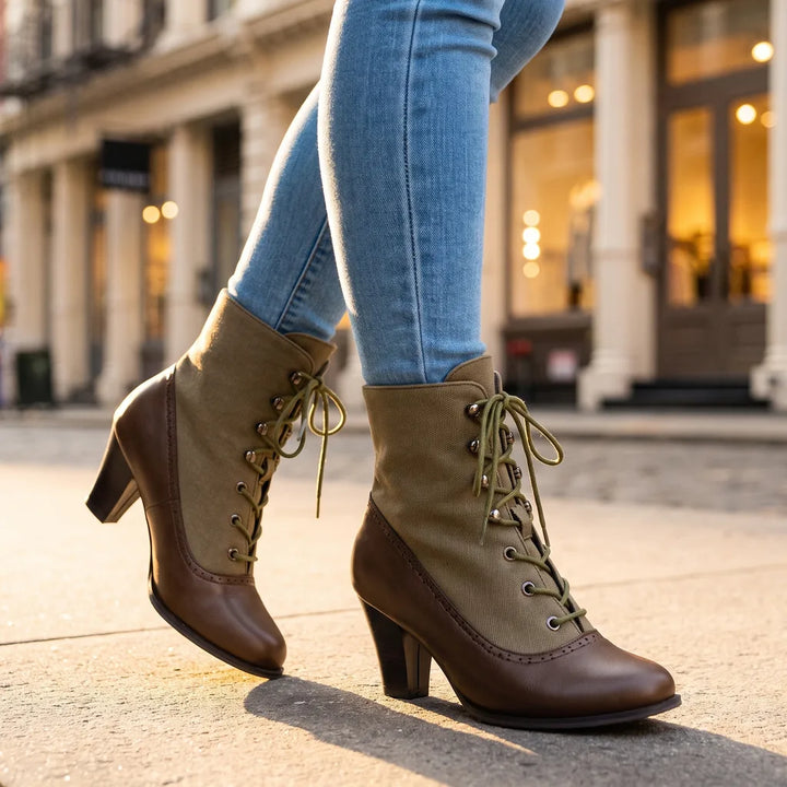Abigail Heeled Boots - Color:Green;Size:35