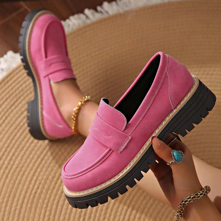 Alaira | Women's Orthopedic Heeled Loafers - Color:Pink;Size:36