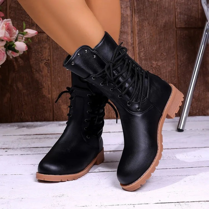 Aldridge | Women's Mid Calf Orthopedic Boots - Color:Black;Size:36
