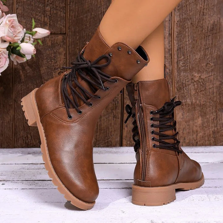 Aldridge | Women's Mid Calf Orthopedic Boots - Color:Brown;Size:36
