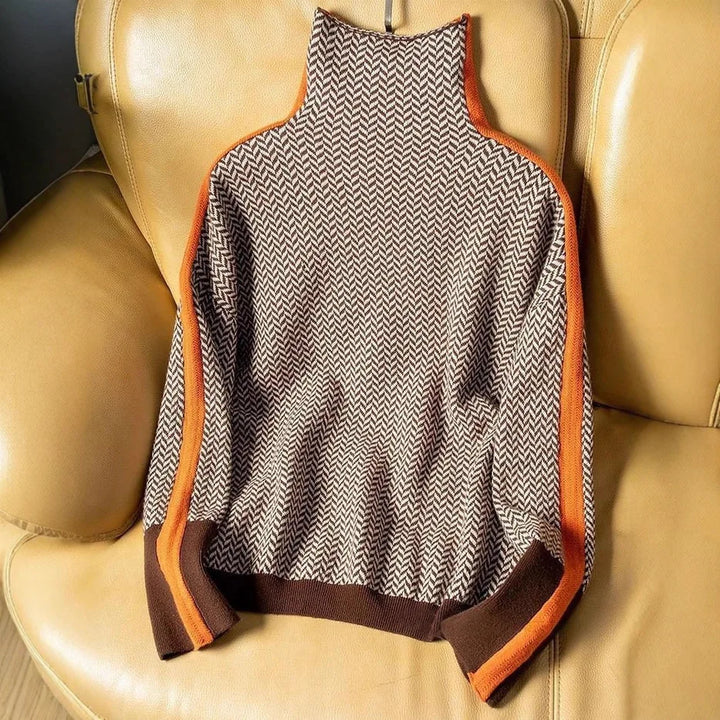 Women's Aleeza | Women's Herringbone Turtleneck Sweater