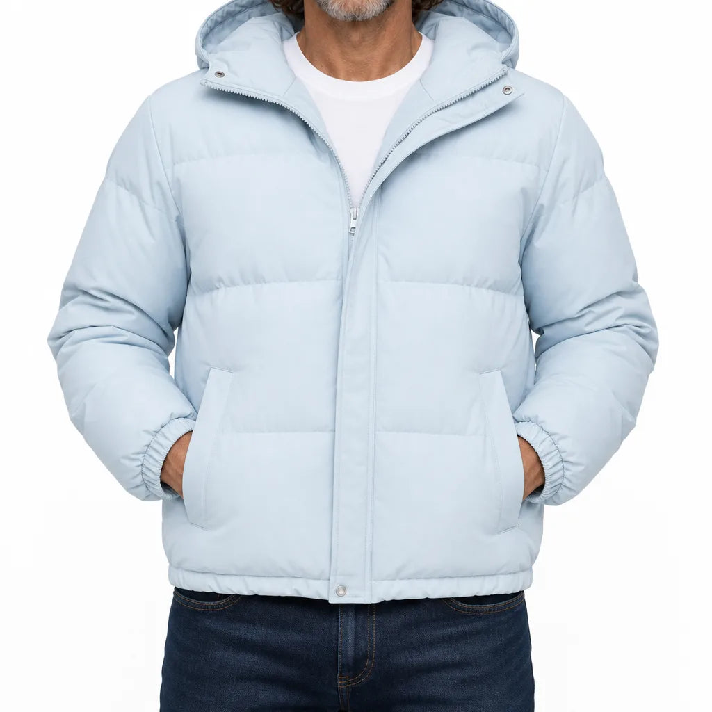 Men's Light Blue Alexandre | Men's Warm Puffer Jacket -No match