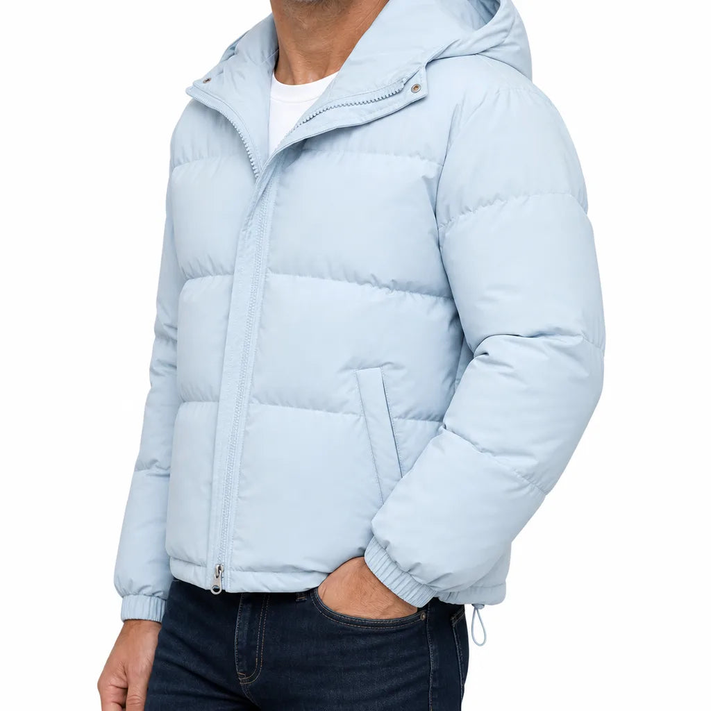 Men's Light Blue Alexandre | Men's Warm Puffer Jacket -No match