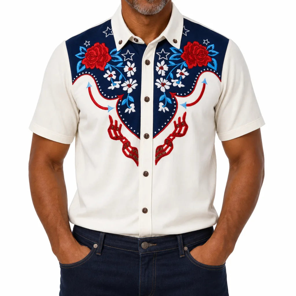 Alfie | Cowboy Western Style Shirt - Color:White;Size:XS