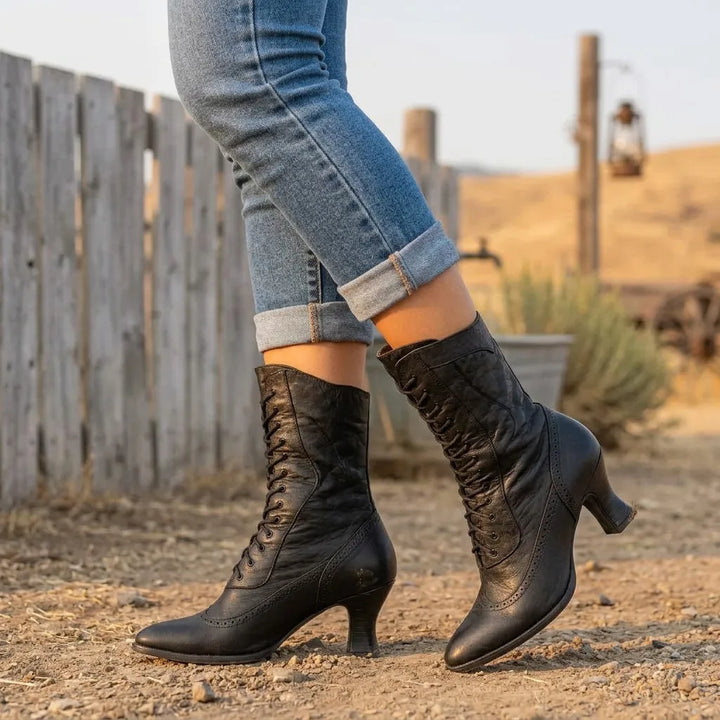 Alice | Women's Western Vintage Boots  - Color:Black;Size:35