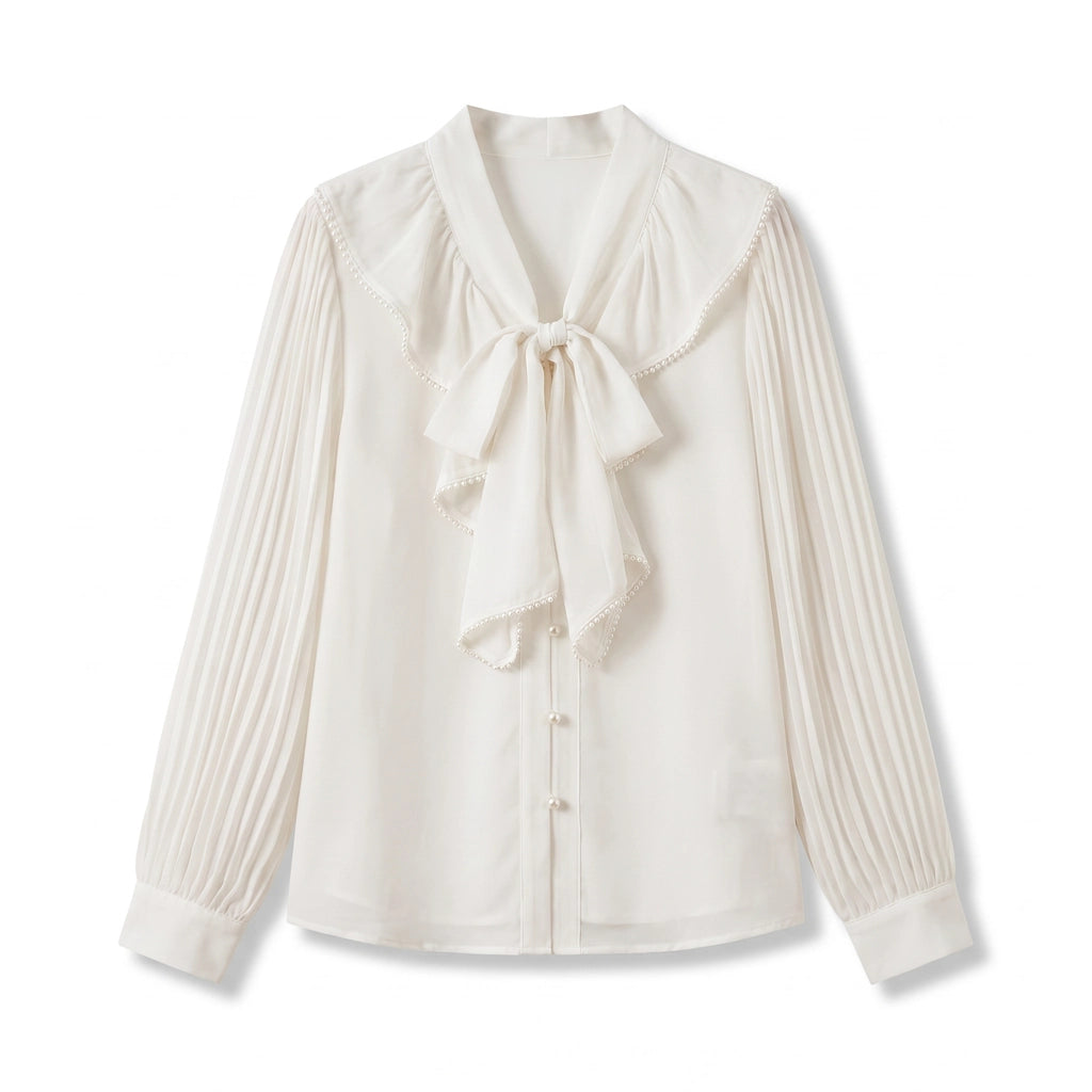 Alicia Vance V-Neck Blouse - Color:White;Size:XS