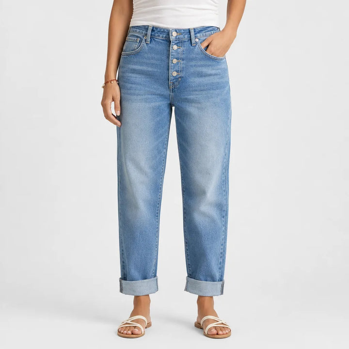 Alisa | Baggy Wide Leg Jeans - Color:Blue;Size:XS
