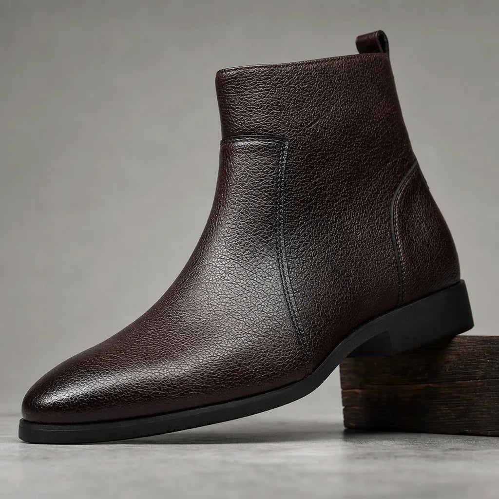 Alistair | Mens Slip On Sustainable Boots - Color:Brown;Size:38