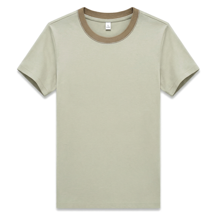 Alister Cotton Crewneck Tee - Color:Grey Khaki;Size:S