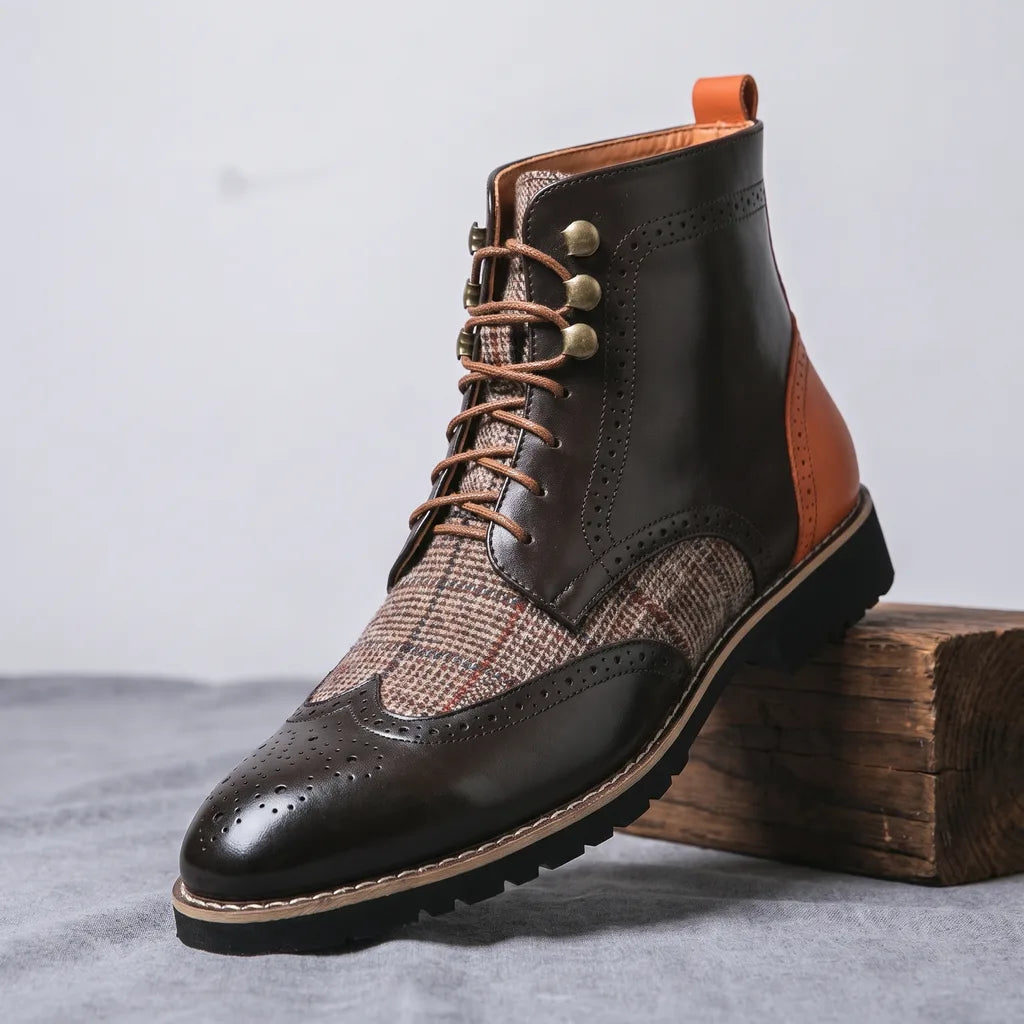 Allen | Mens Fall Slip On Brown Boots - Color:Brown;Size:38