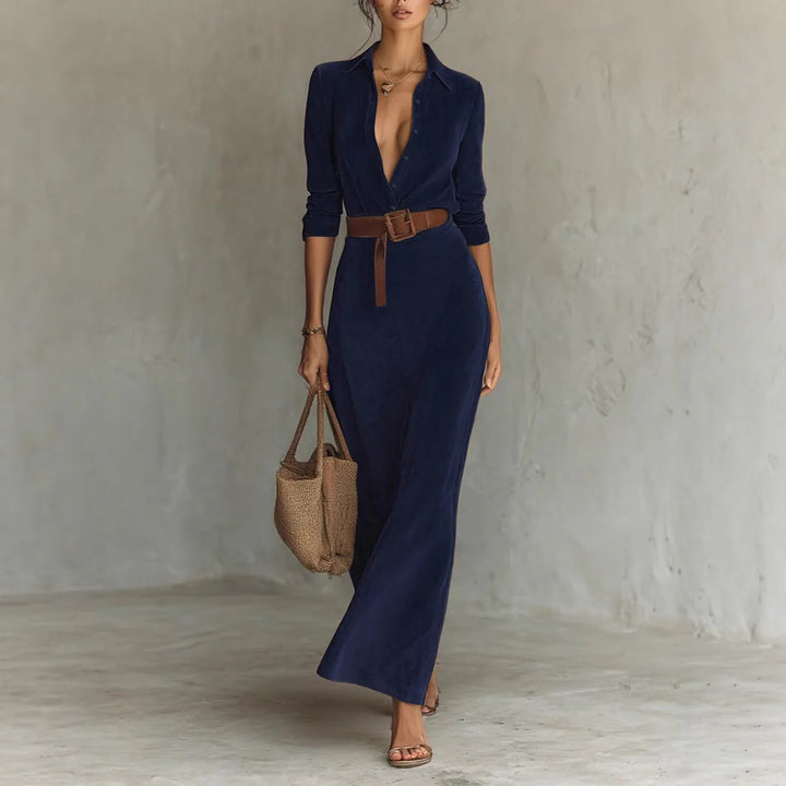 Amani | Women's Vintage Elegant Evening Dress  - Color:Navy Blue;Size:XS