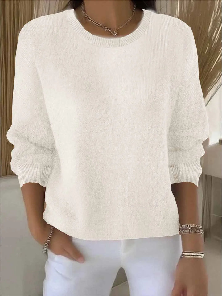 Ameera | Women's Relaxed Soft Knit Sweater  - Size:XS;Color:Cream