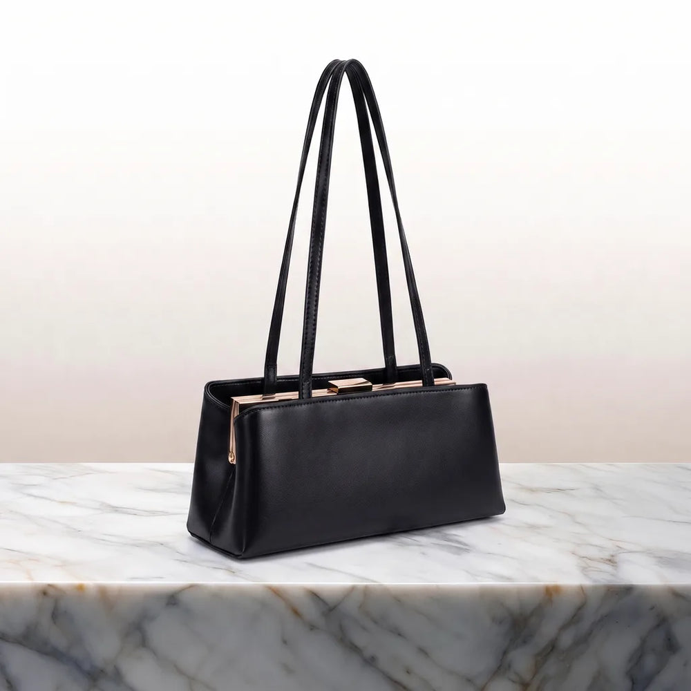 Women's Black Aylward Saddle Shoulder Bag