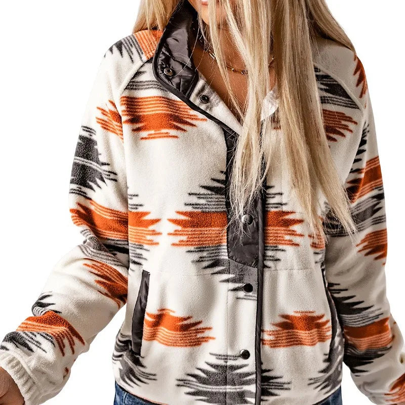 Amelia | Women's Western Fleece Jacket  - Color:Gray;Size:XS