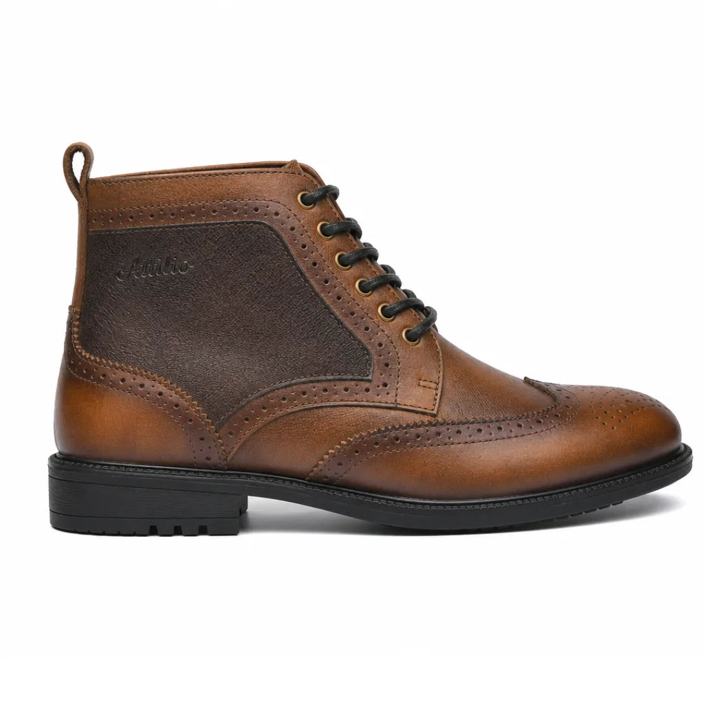 Men's Ames Leather Brogue Boots