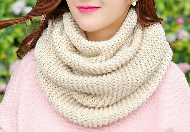 Amie | Women's Warm Infinity Winter Scarf  - Color:Beige
