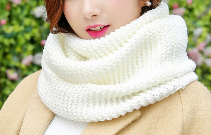 Amie | Women's Warm Infinity Winter Scarf  - Color:White