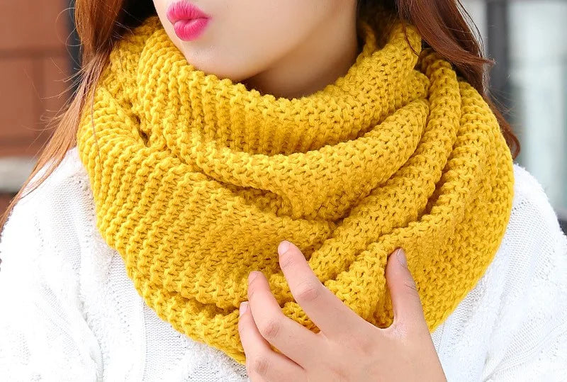 Amie | Women's Warm Infinity Winter Scarf  - Color:Yellow