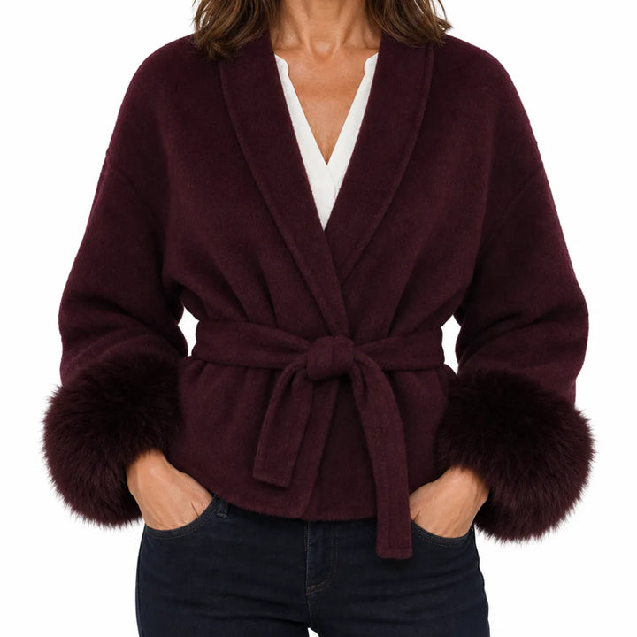 Anastasia | Women's Short Cropped Trench Coat - Color:Red;Size:XS