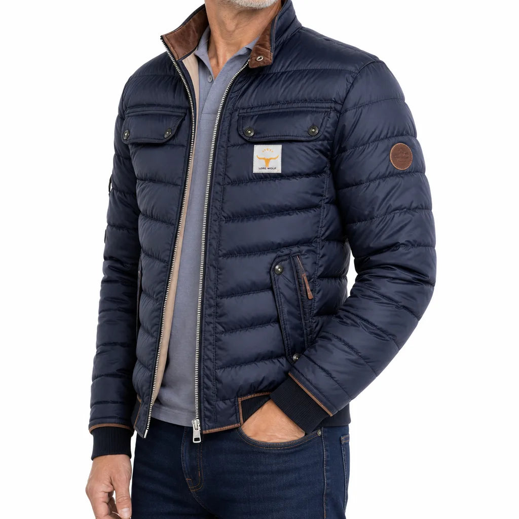 Men's Blue Ezra Quilted Zip Jacket