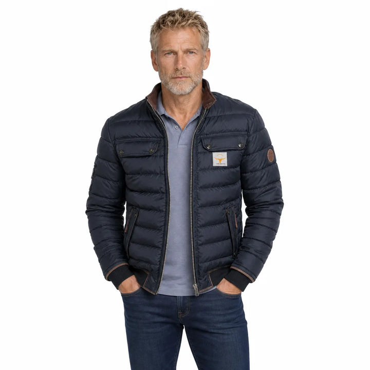 Men's Blue Ezra Quilted Zip Jacket