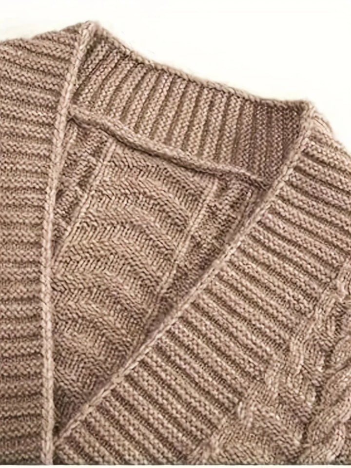 Women's Cable-Knit Longline Cardigan brown4.webp