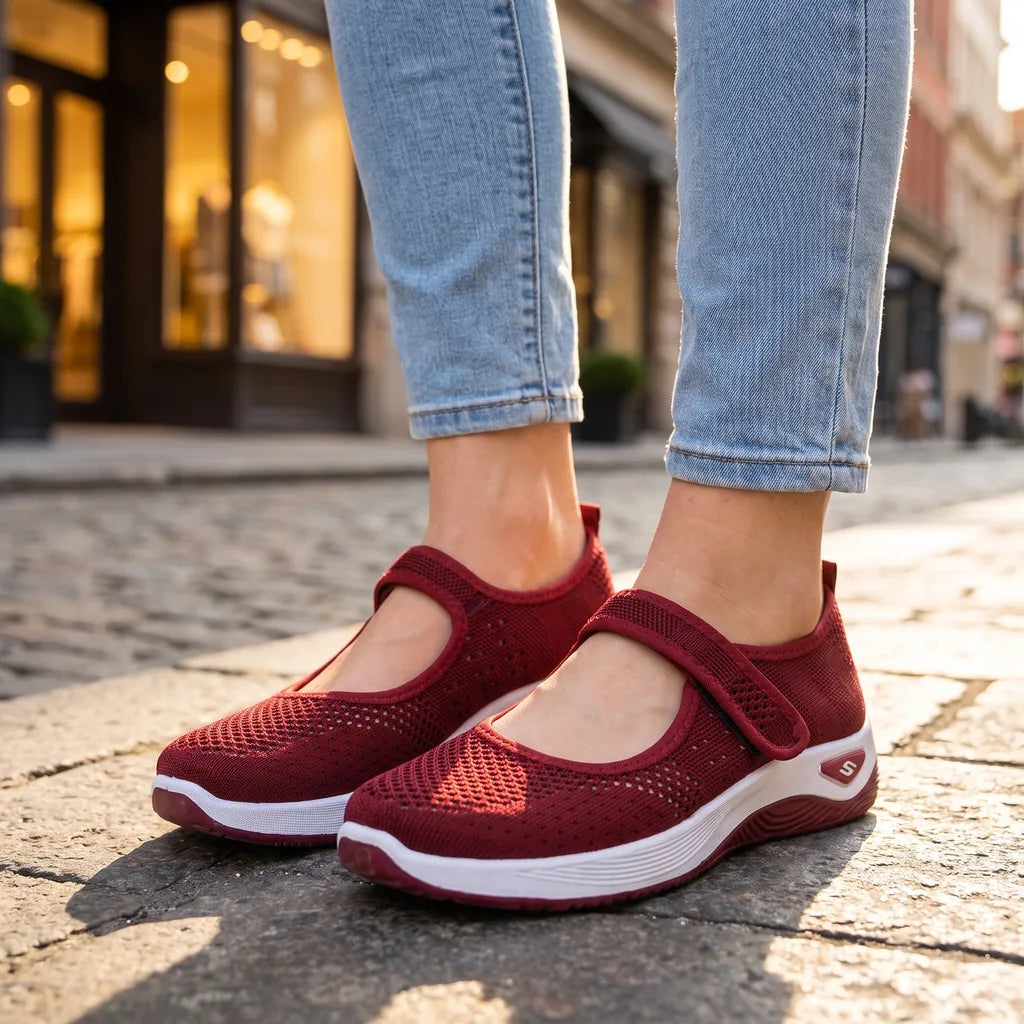 Anneliese Mary Jane Orthopedic Shoes - Color:Red;Size:36
