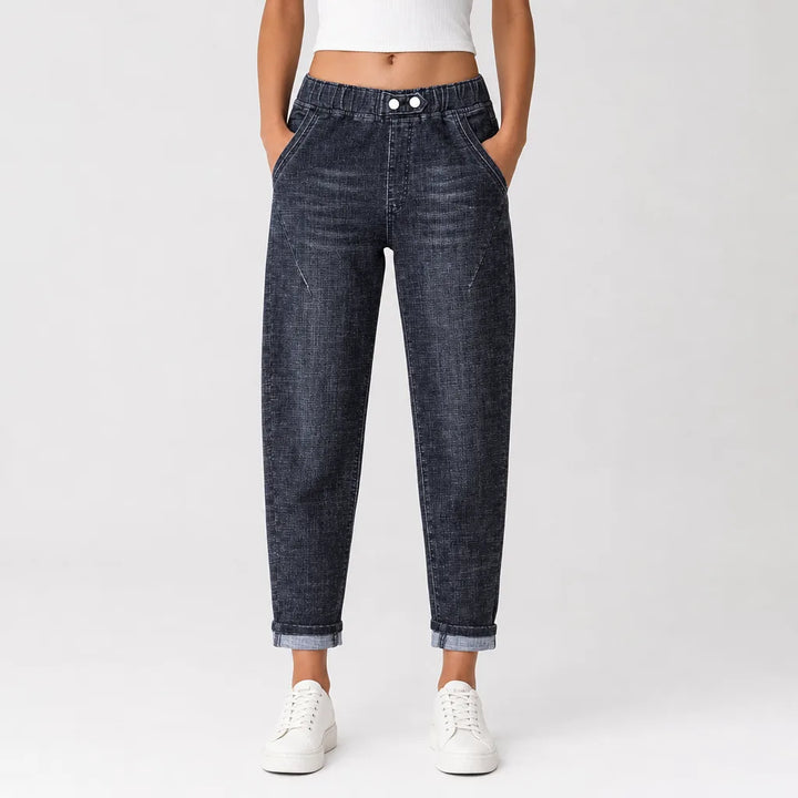 Anneliese | Mom Jeans Baggy Wide Leg Jeans  - Color:Black;Size:L