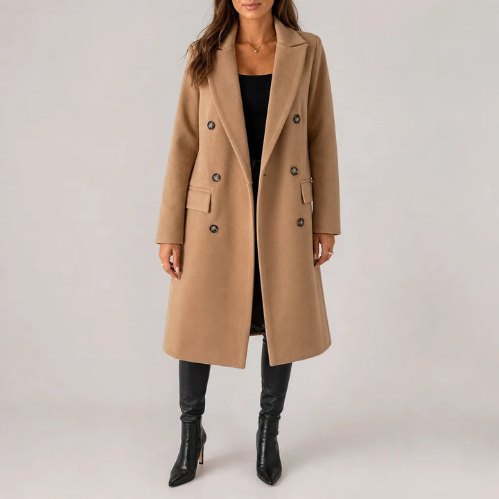 Arabella Long Trench Coat - Color:Brown;Size:XS