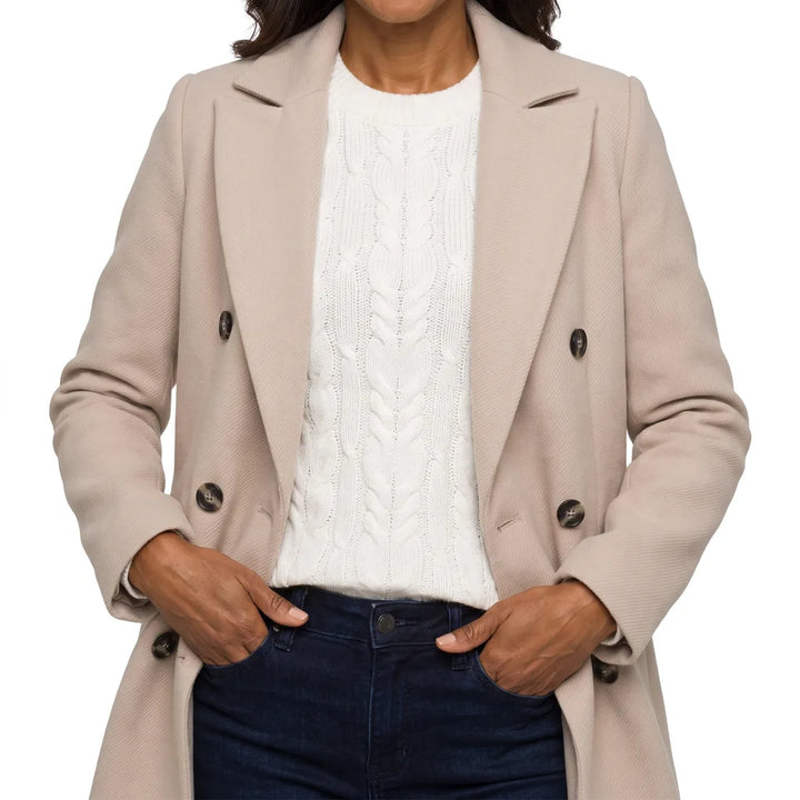 Arabella | Women's Oversized Long Trench Coat - Color:Beige;Size:XS