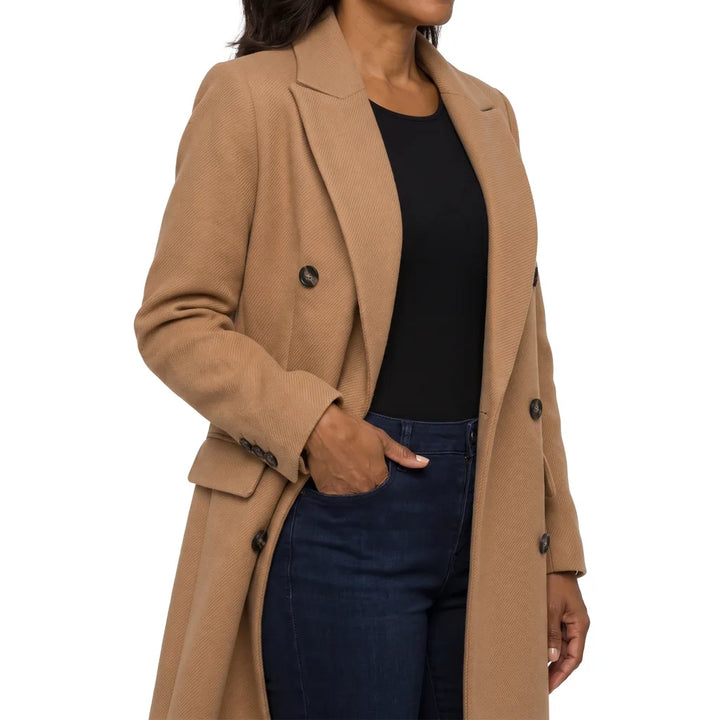 Women's Brown Langston Cropped Pea Coat
