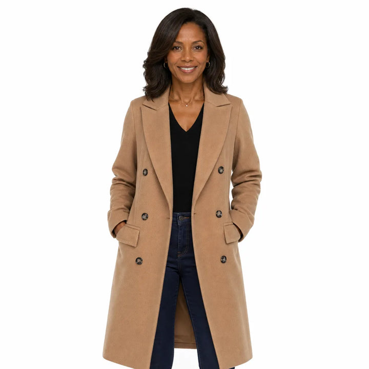 Women's Brown Langston Cropped Pea Coat