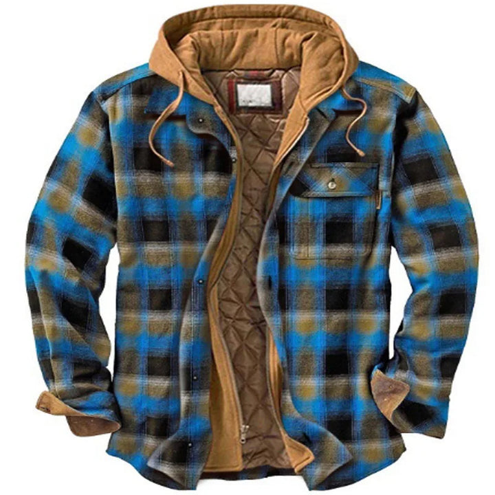Arlo | Men's Winter Flannel Jacket - Size:XS;Color:Blue/Khaki