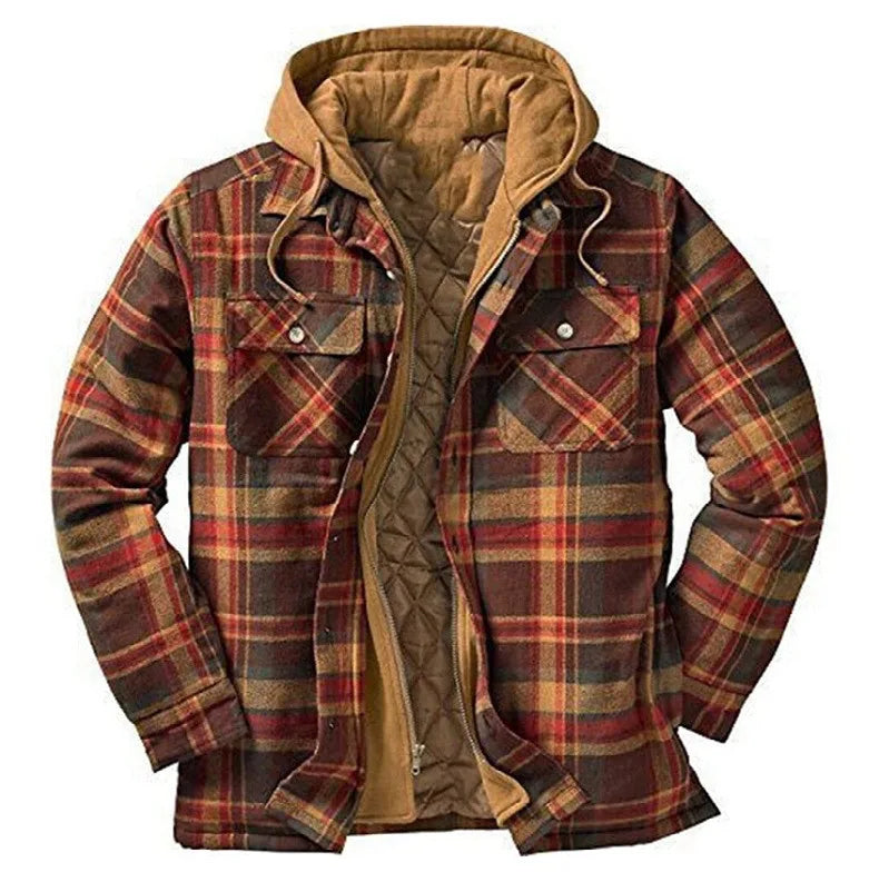 Arlo | Men's Winter Flannel Jacket - Size:XS;Color:Brown