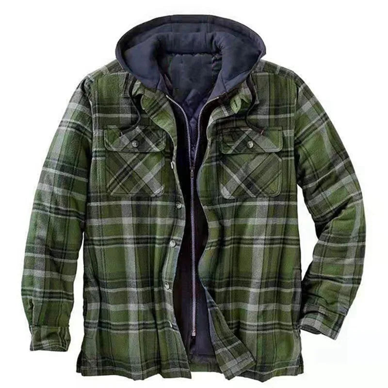 Arlo | Men's Winter Flannel Jacket - Size:XS;Color:Dark Green
