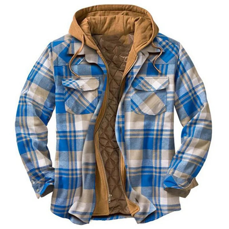 Arlo | Men's Winter Flannel Jacket - Size:XS;Color:Light Blue