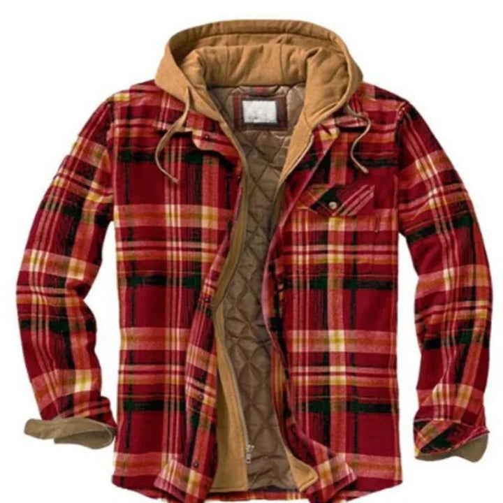 Arlo | Men's Winter Flannel Jacket - Size:XS;Color:Red/Khaki