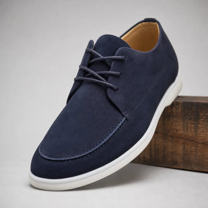 Arlo | Moc Toe Lace-Up Shoes - Color:Blue;Size:38