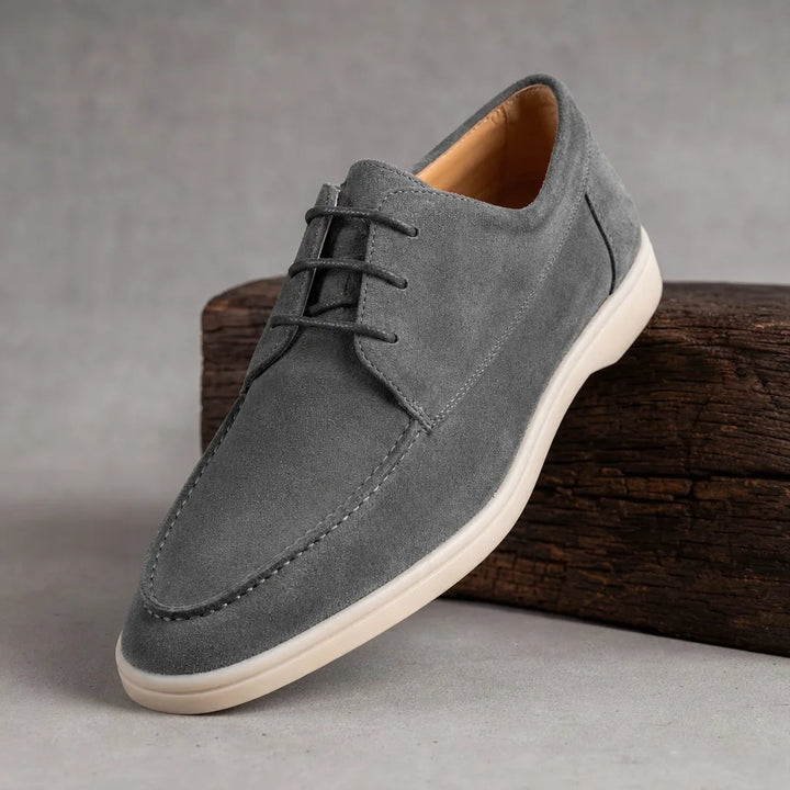 Arlo | Moc Toe Lace-Up Shoes - Color:Gray;Size:38