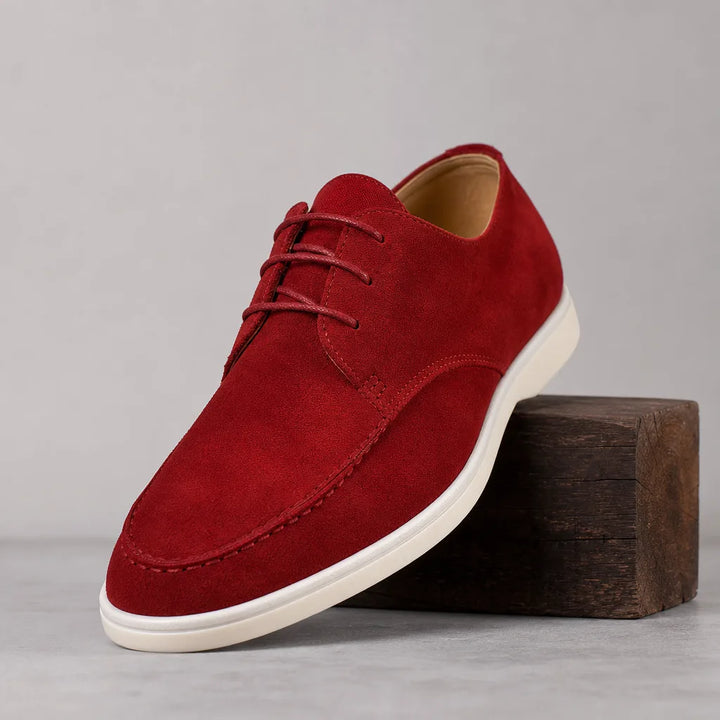Arlo | Moc Toe Lace-Up Shoes - Color:Red;Size:38