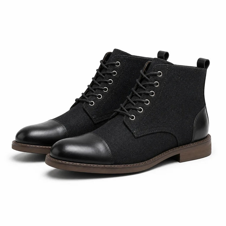Ashford Leather Cap-Toe Boots - Color:Black;Size:39