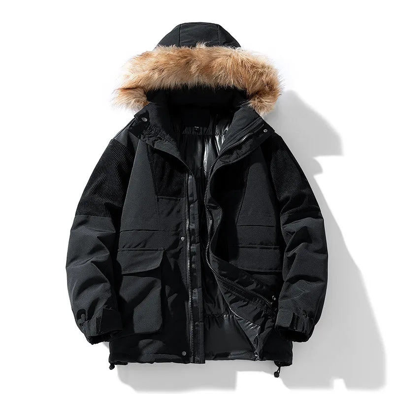 Aspen Ridge | Men's Winter Hooded Ski Jacket - Black