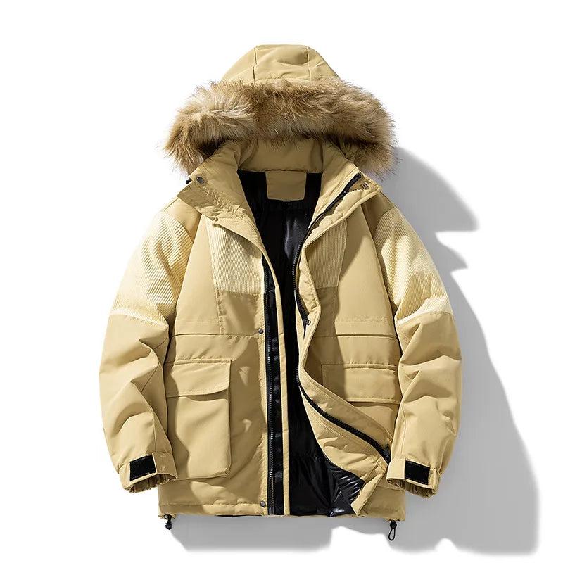 Aspen Ridge | Men's Winter Hooded Ski Jacket - Khaki